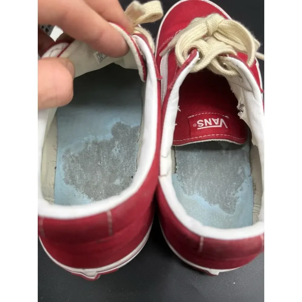 Vans Old Skool Red/White Canvas Skate Shoes Men’s Size 10 Used